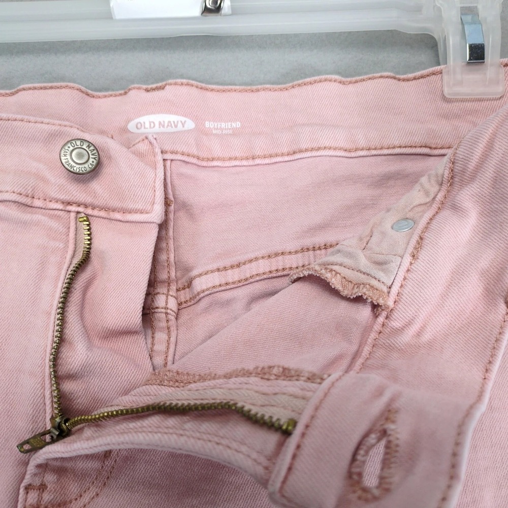 Old Navy Boyfriend Mid-Rise Pink Jeans Womens 16 38x28" Stretch Denim Coquette - Picture 4 of 8